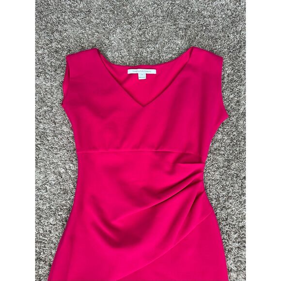 Diane von Furstenberg Bevin Sleeveless V-Neck Sheath Dress Pink Ruched Size 2 - Picture 4 of 11